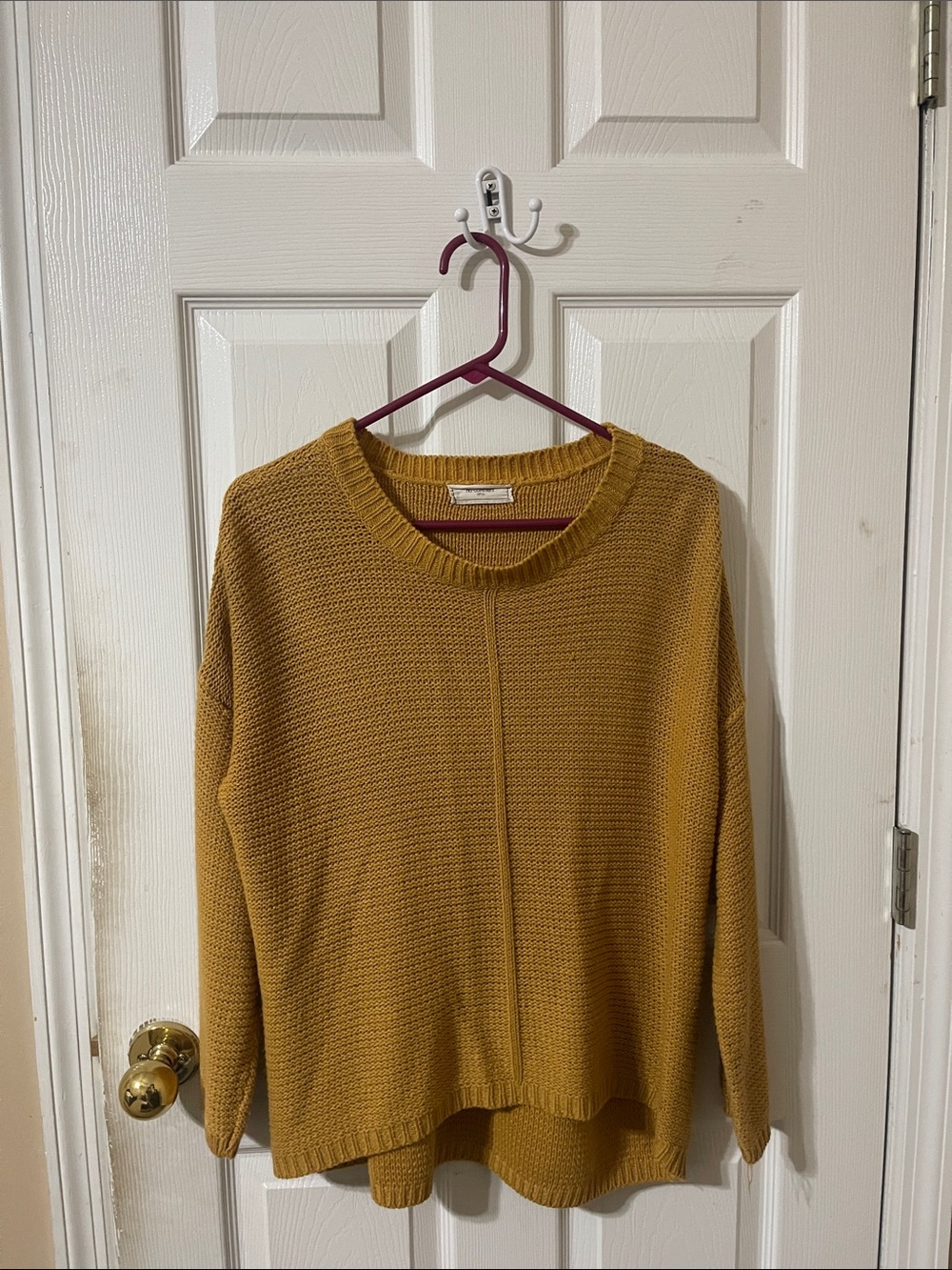 Cozy Women's Scoop-Neck Sweater in Mustard